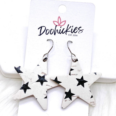 1.5” Black Star Corkies (STAR SHAPE) -Patriotic Earrings
