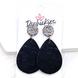 2" Black Dangle Corkies -Earrings