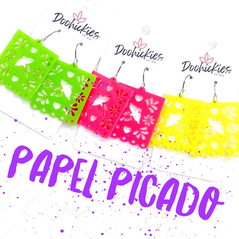 1.5" Papel Picado - Cinco de Mayo Earrings