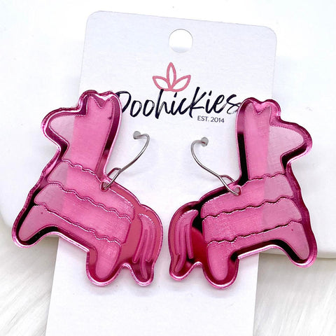 1.5" Fuchsia Pinata Acrylics -Cinco de Mayo Earrings