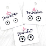 New Soccer Balls in Stainless Steel Settings -Sports Earrings