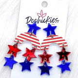 2" Shooting Star Patriotic Acrylic Dangles -Patriotic Earrings