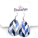 1.5" Navy & White Itty Bitty Corkie Mini Collection -Earrings