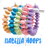 1.5" Isabella Wood Beaded Hoops -Summer Earrings