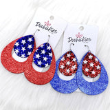 2.5” Patriotic Layered Hoops -Patriotic Earrings