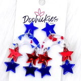2" Shooting Star Patriotic Acrylic Dangles -Patriotic Earrings