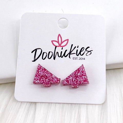 2 Pink Out Football Acrylic Dangles -Sports Earrings
